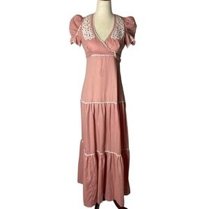 Vintage 1970s‎ Prairie Dress Rivia XS